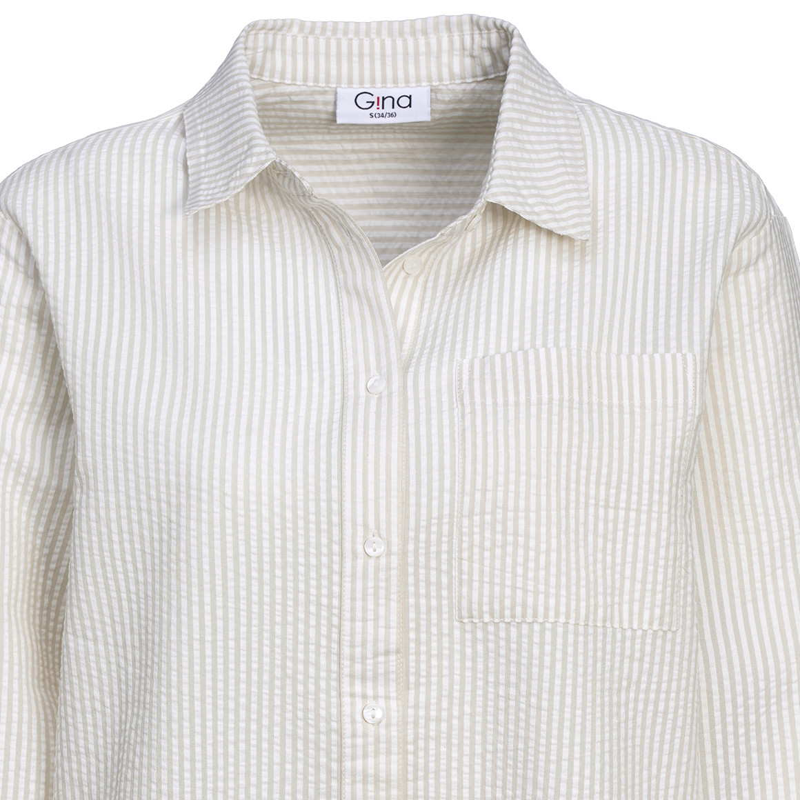 Damen Bluse in Seersucker-Optik