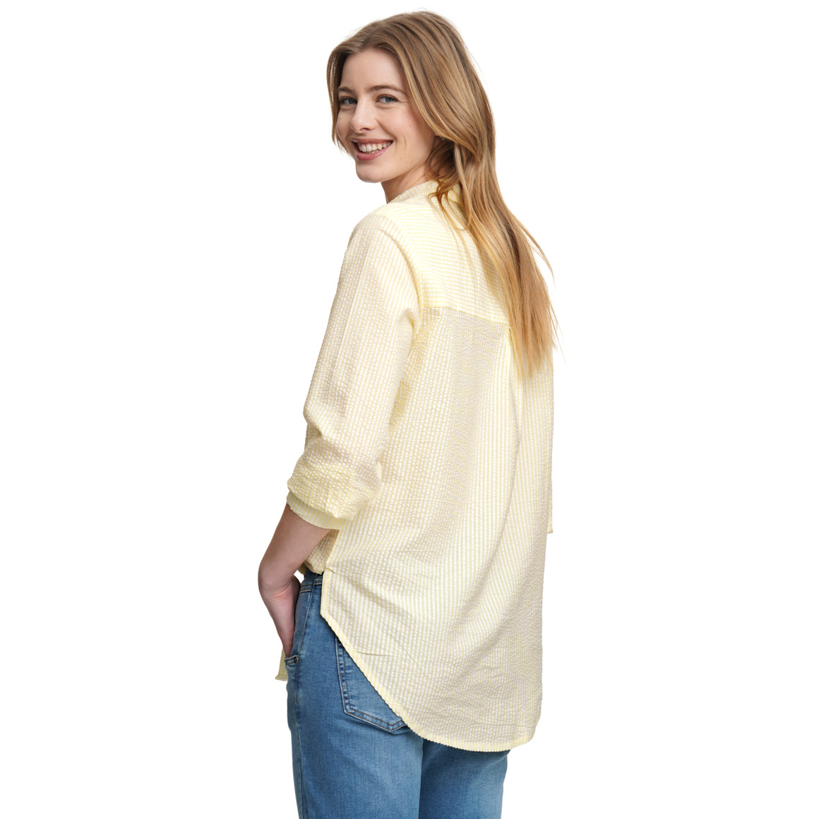 Damen Bluse in Seersucker-Optik