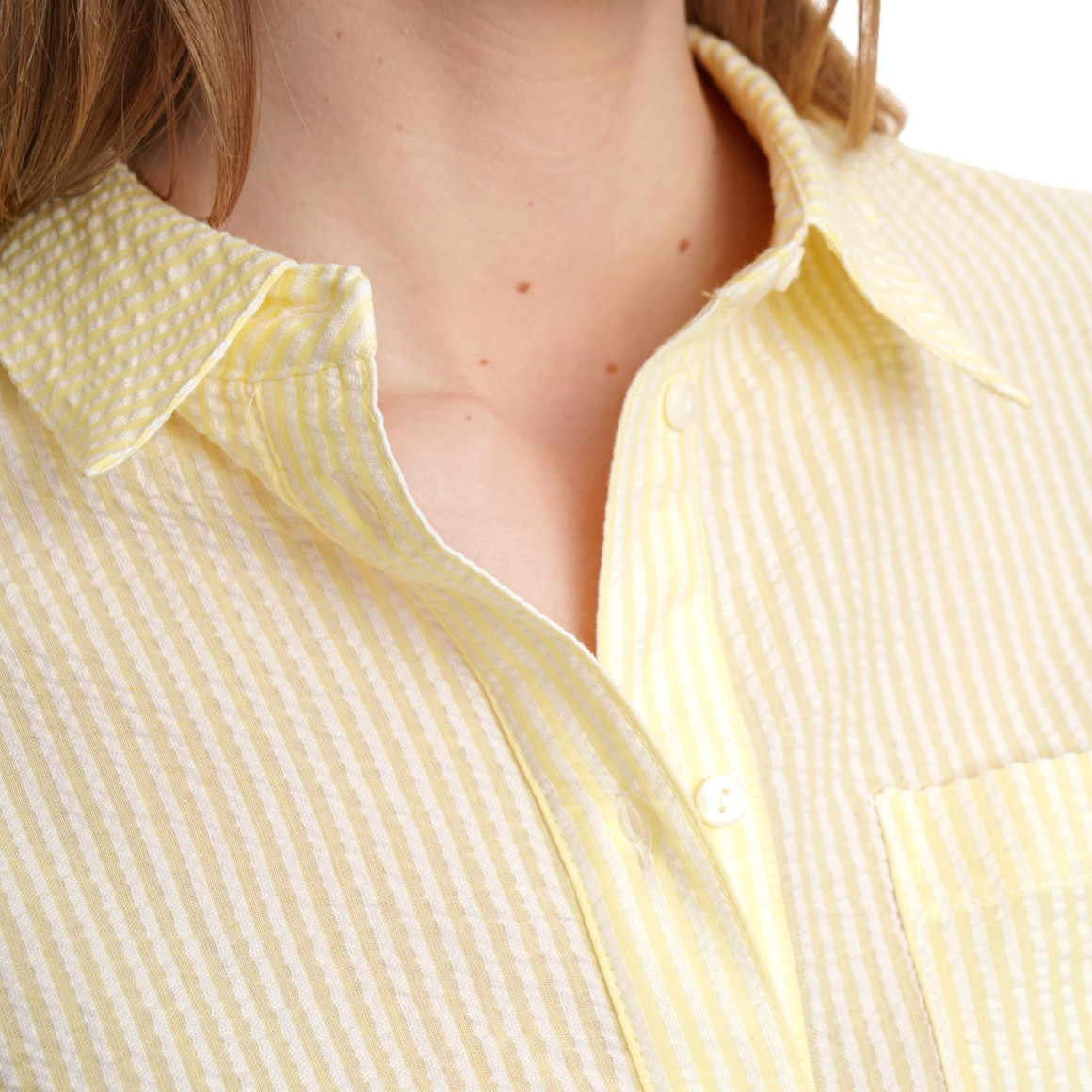 Damen Bluse in Seersucker-Optik