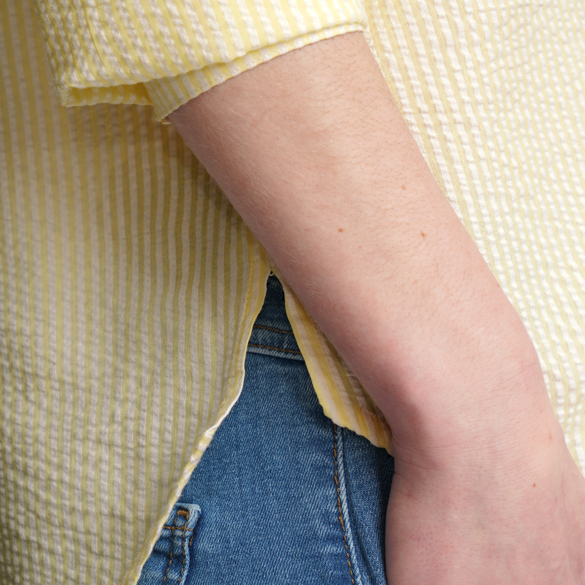 Damen Bluse in Seersucker-Optik