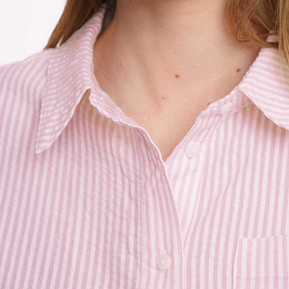 Damen Bluse in Seersucker-Optik