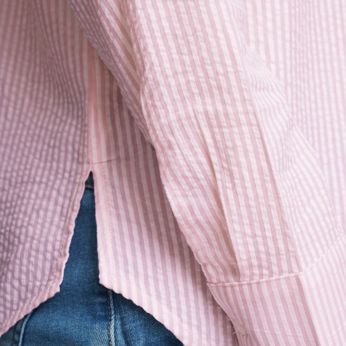 Damen Bluse in Seersucker-Optik