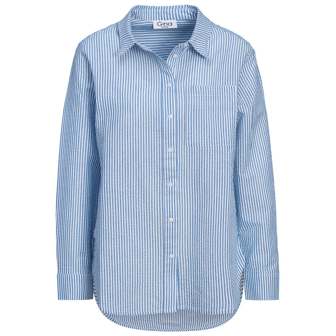 Damen Bluse in Seersucker-Optik