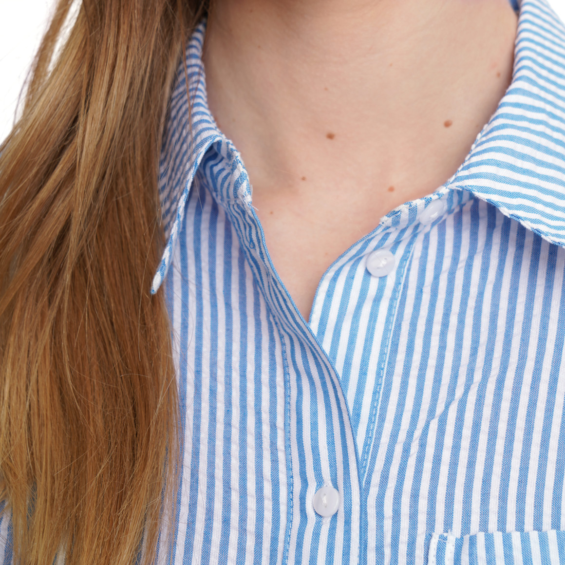 Damen Bluse in Seersucker-Optik