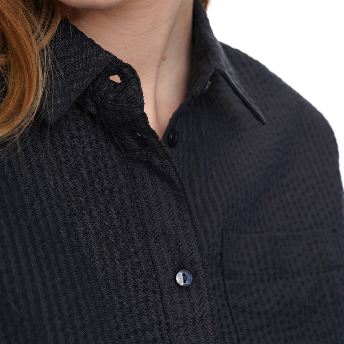 Damen Bluse in Seersucker-Optik