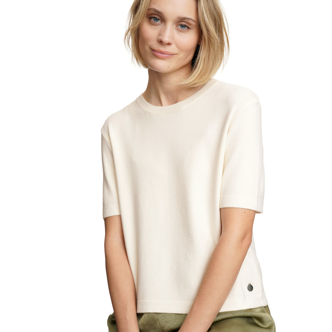 Damen Strickshirt mit kurzen Ärmeln