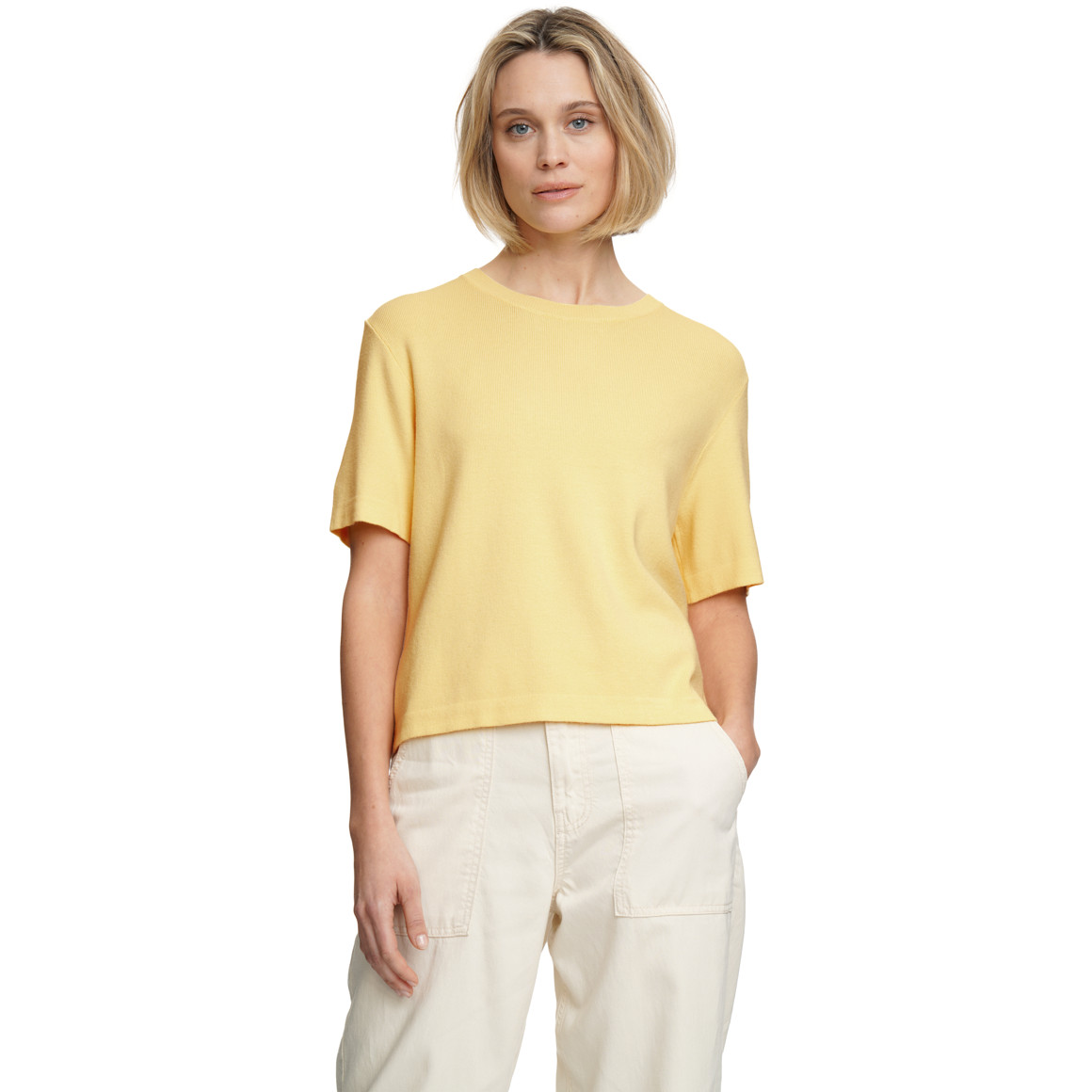 Damen Strickshirt mit kurzen Ärmeln