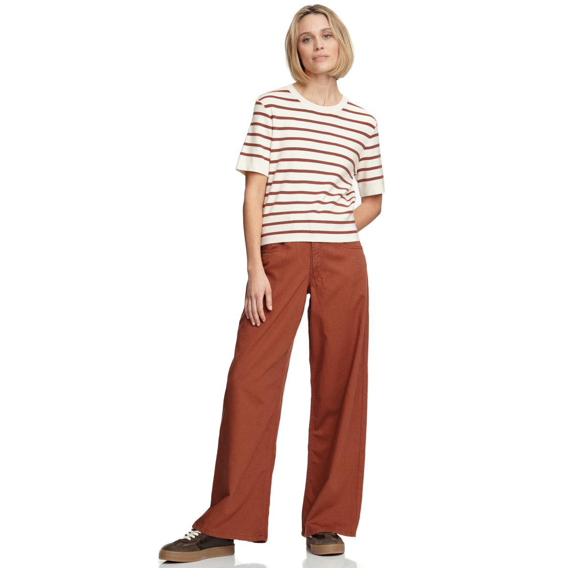 Damen Strickshirt mit kurzen Ärmeln