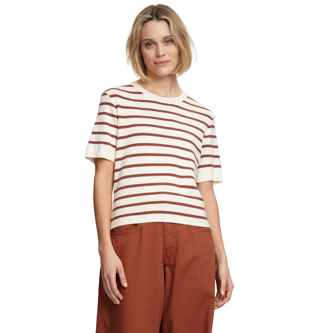 Damen Strickshirt mit kurzen Ärmeln