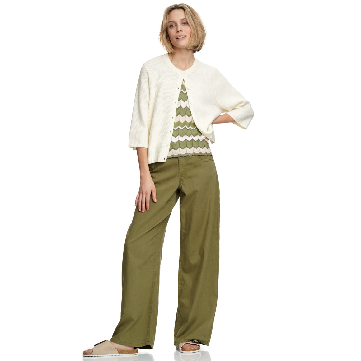 Damen Strickjacke mit halblangen Ärmeln