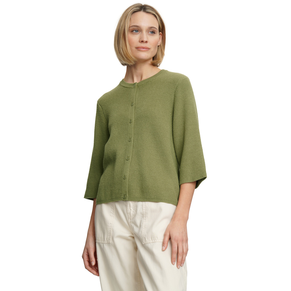 Damen Strickjacke mit halblangen Ärmeln