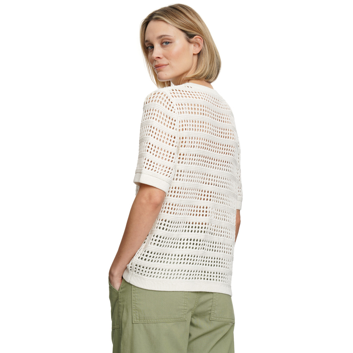 Damen Strick-Shirt mit Lochstrick