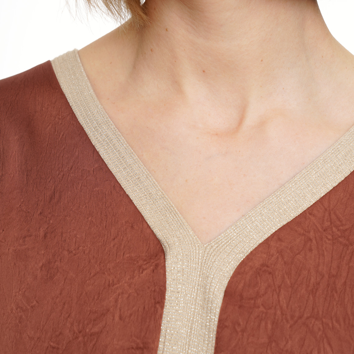 Damen Satin-Bluse mit Effektgarn