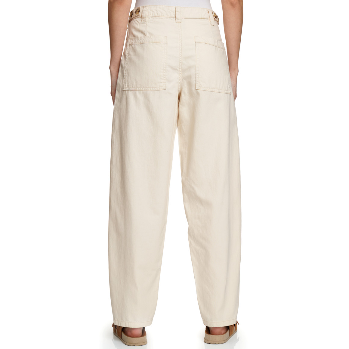 Damen Barrel-Hose aus Leinen-Mix