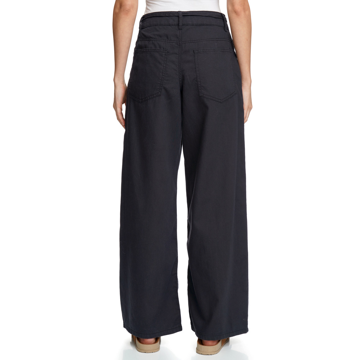 Damen Leinen-Hose mit Wide-Leg