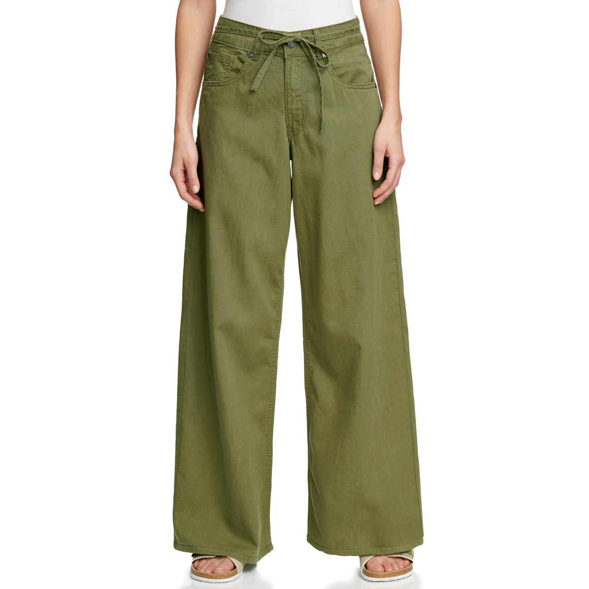 Damen Leinen-Hose mit Wide-Leg