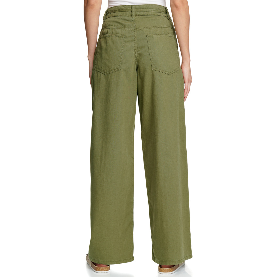 Damen Leinen-Hose mit Wide-Leg