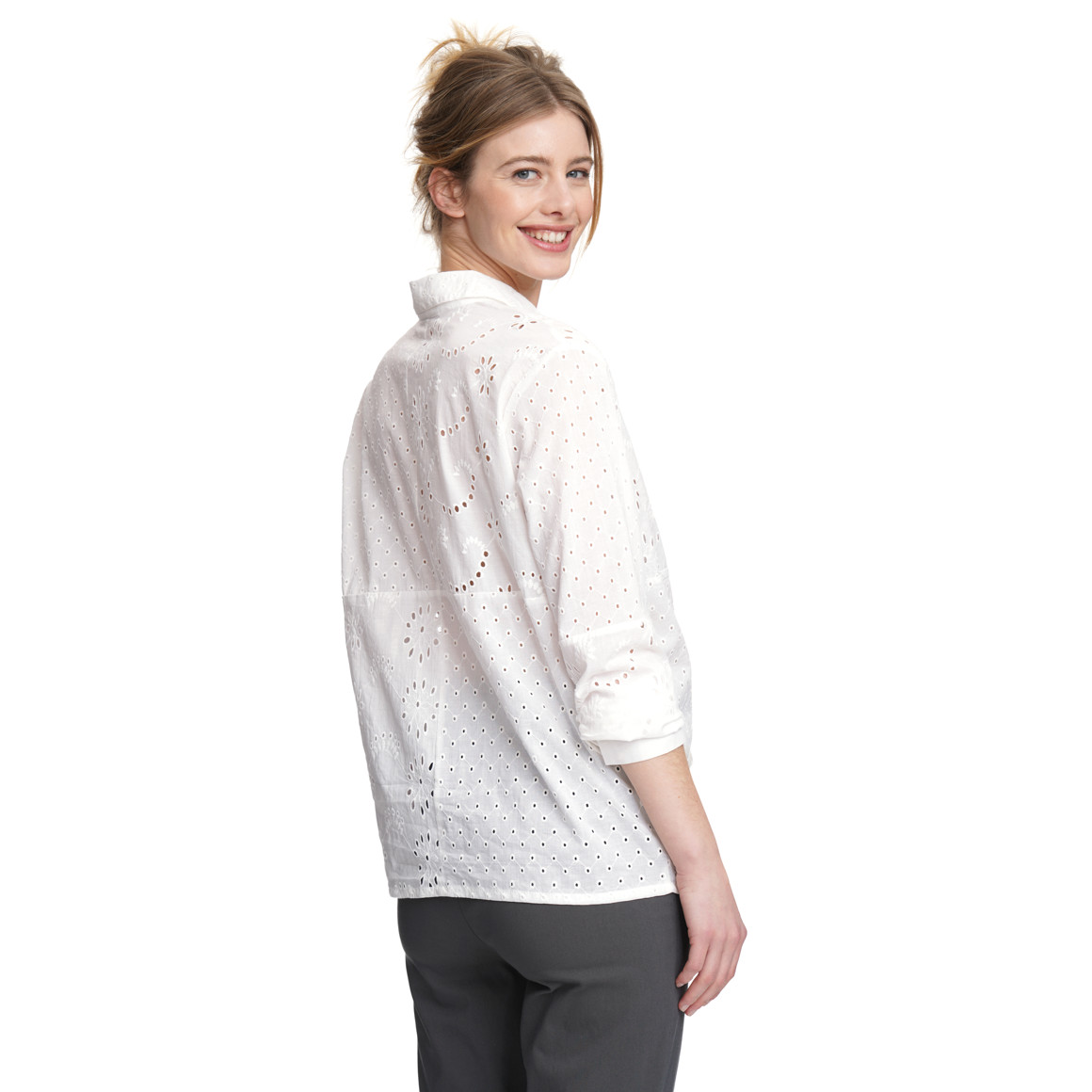 Damen Bluse mit Lochstickerei