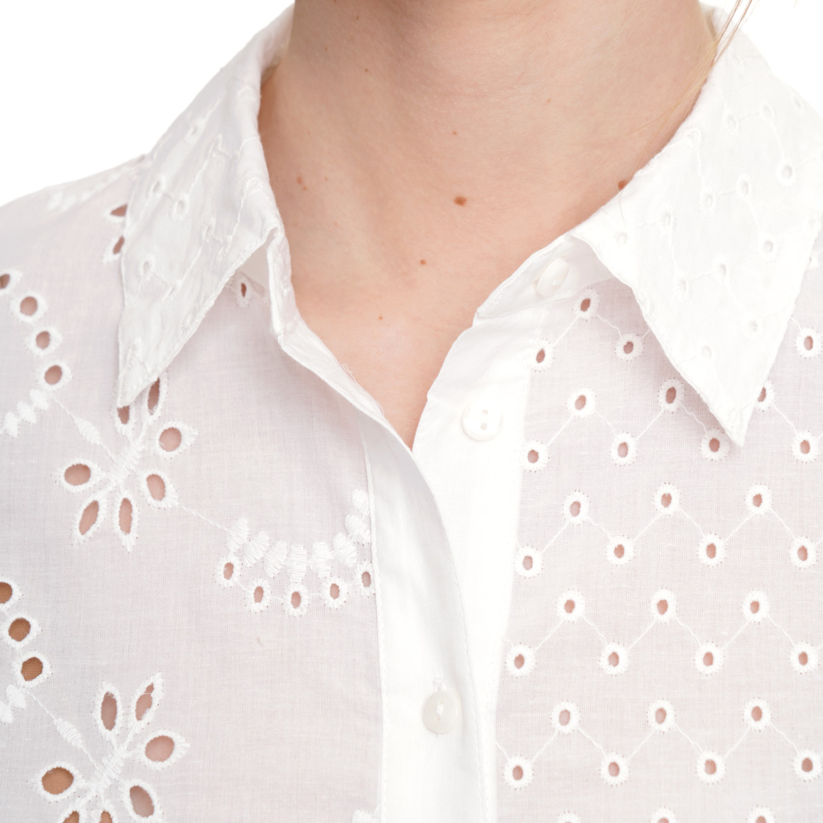 Damen Bluse mit Lochstickerei