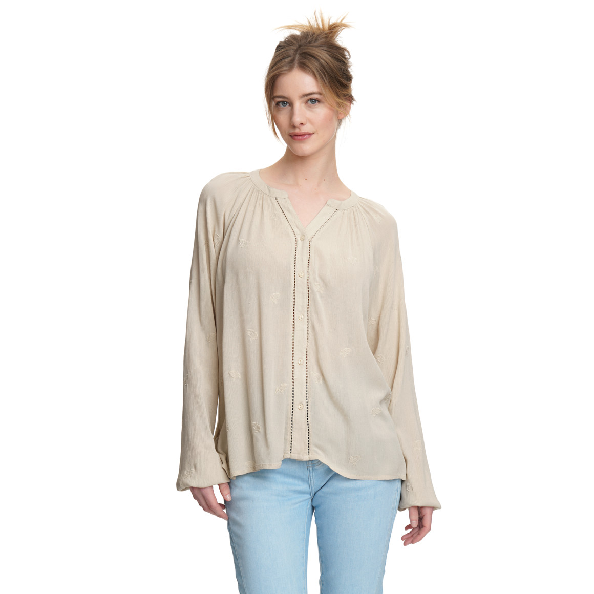 Damen Bluse in Crepp-Optik