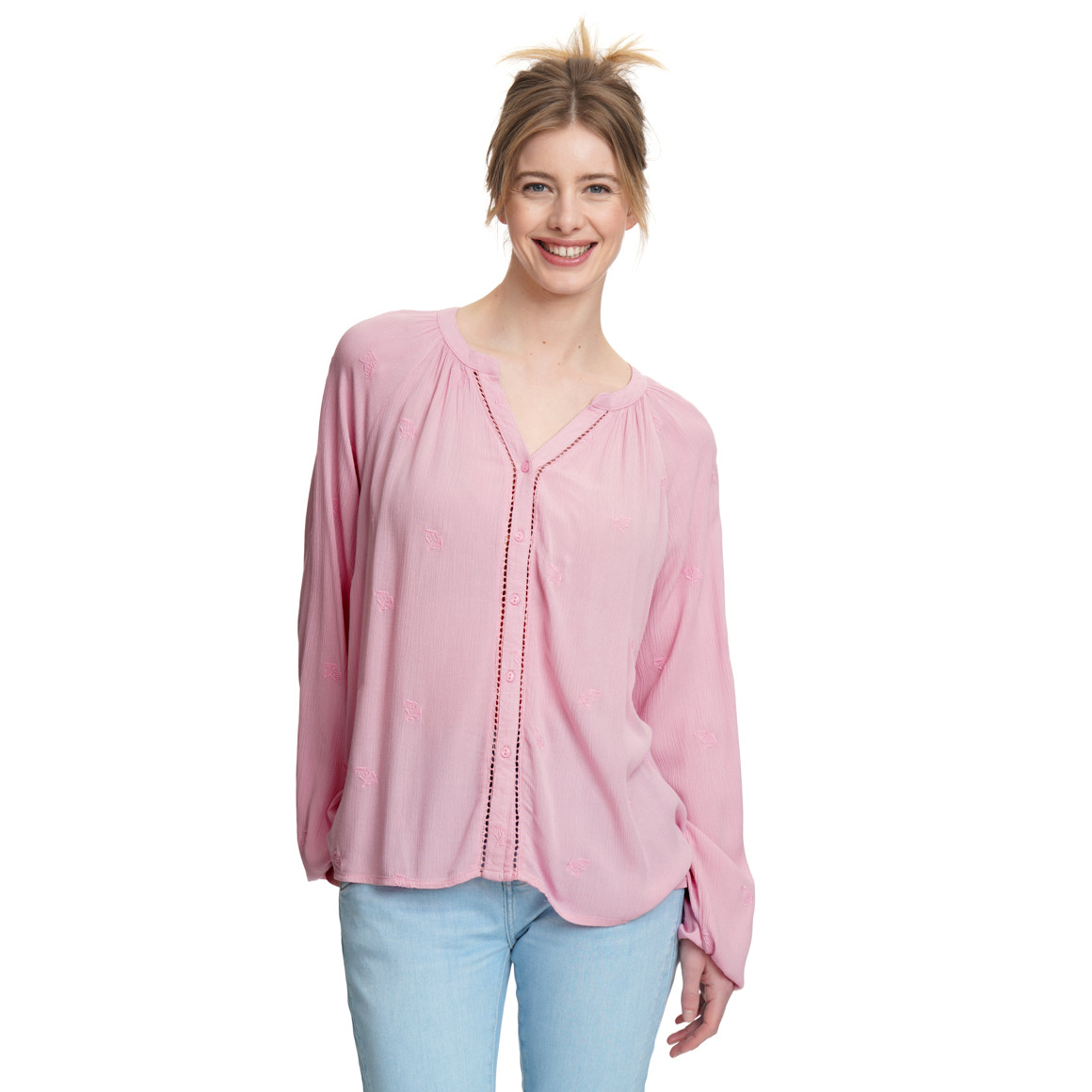 Damen Bluse in Crepp-Optik