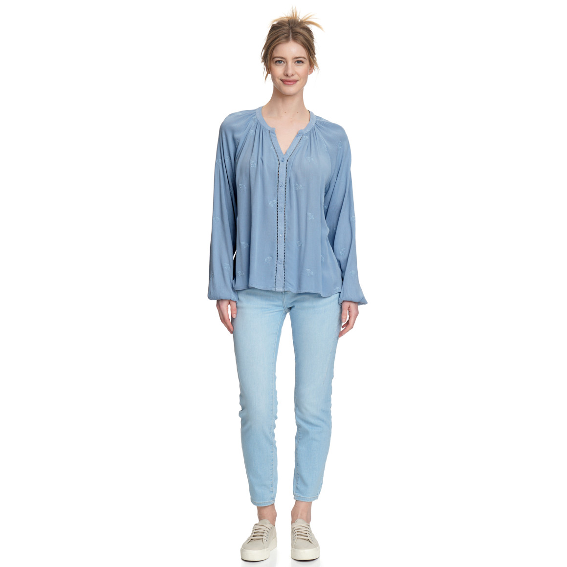 Damen Bluse in Crepp-Optik