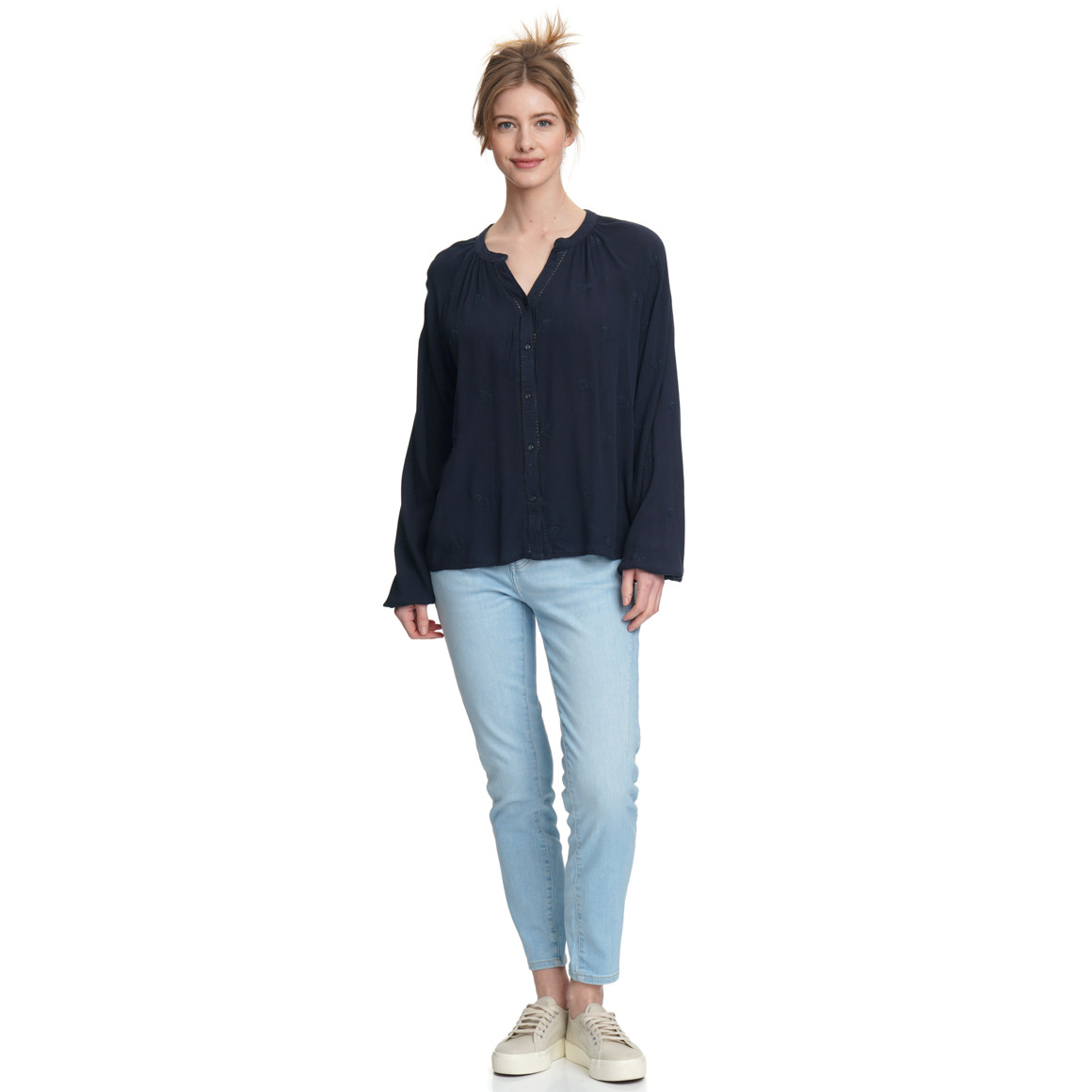 Damen Bluse in Crepp-Optik