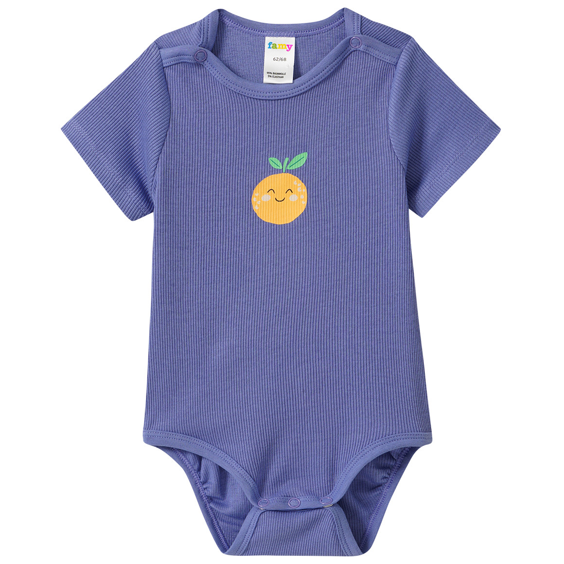 5 Baby Bodys mit Rippstruktur