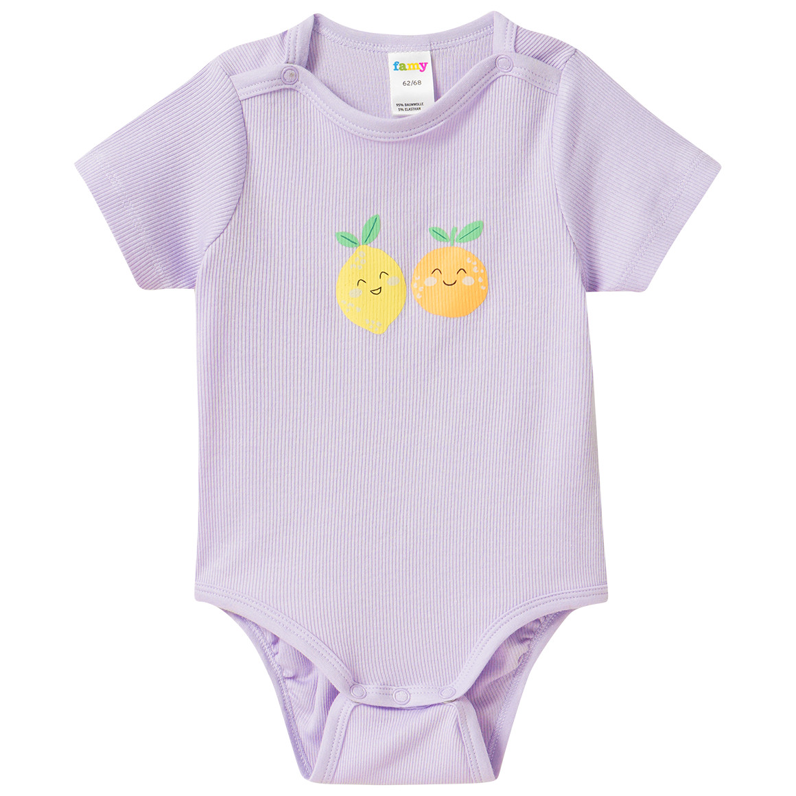 5 Baby Bodys mit Rippstruktur