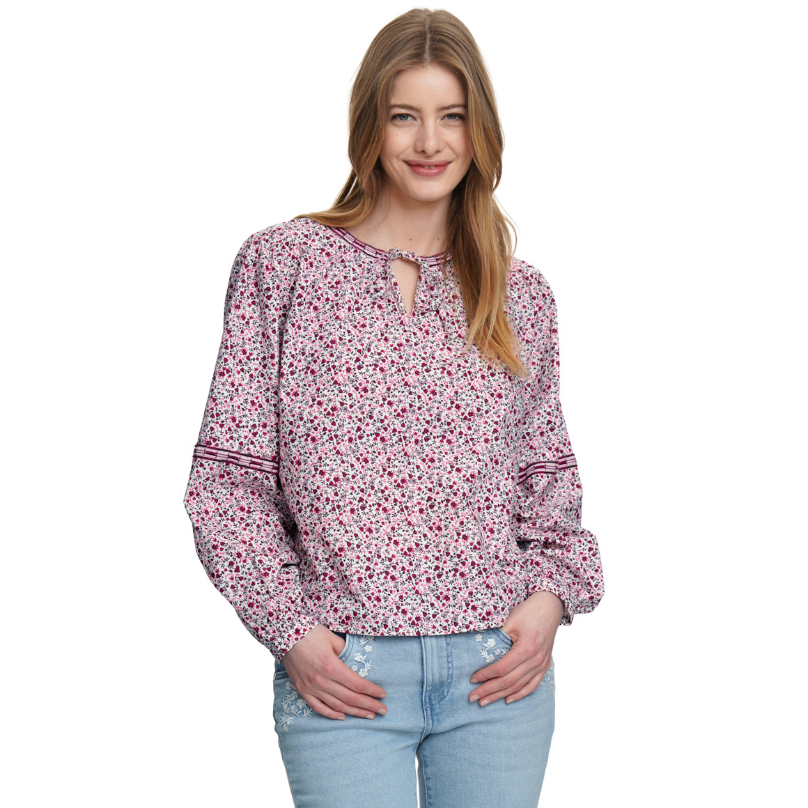 Damen Bluse im Millefleur-Dessin