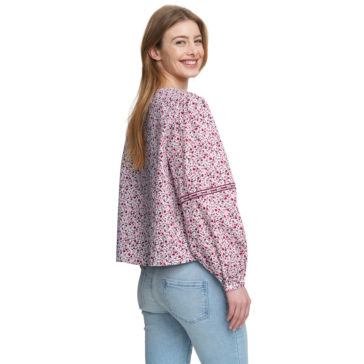 Damen Bluse im Millefleur-Dessin