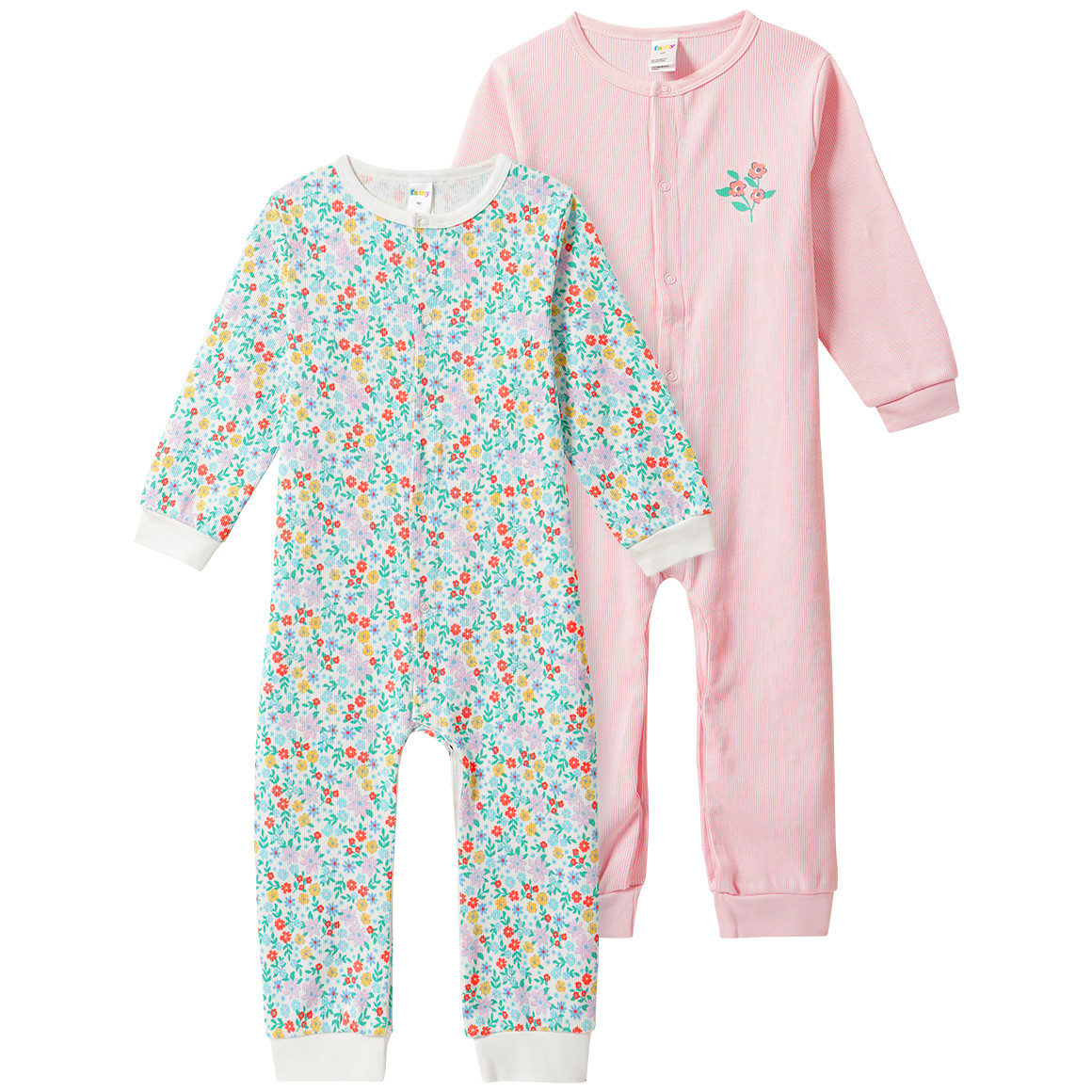 2 Baby Schlafanzüge mit Rippstruktur