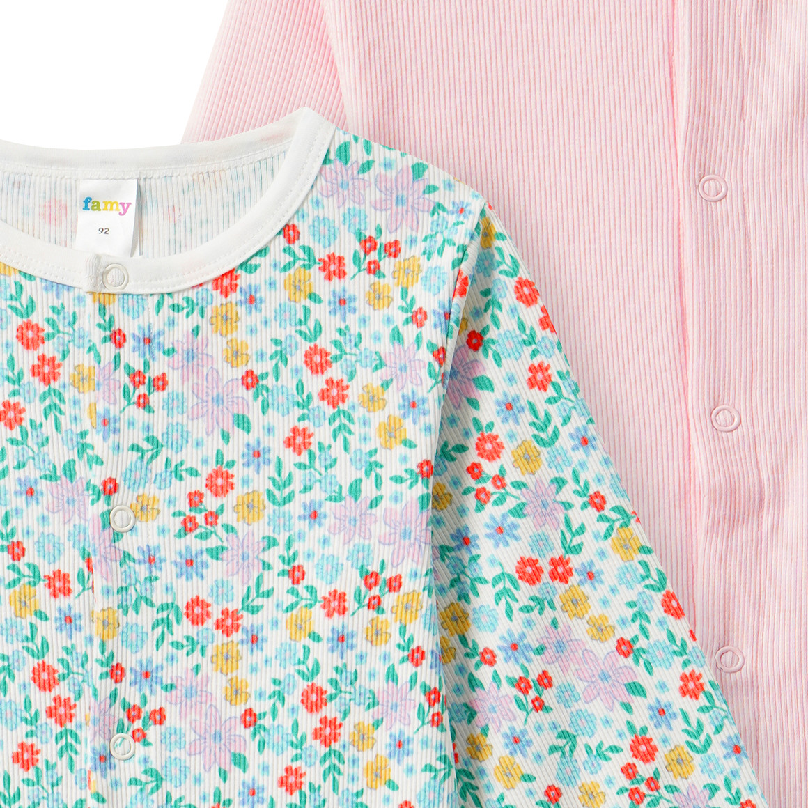 2 Baby Schlafanzüge mit Rippstruktur