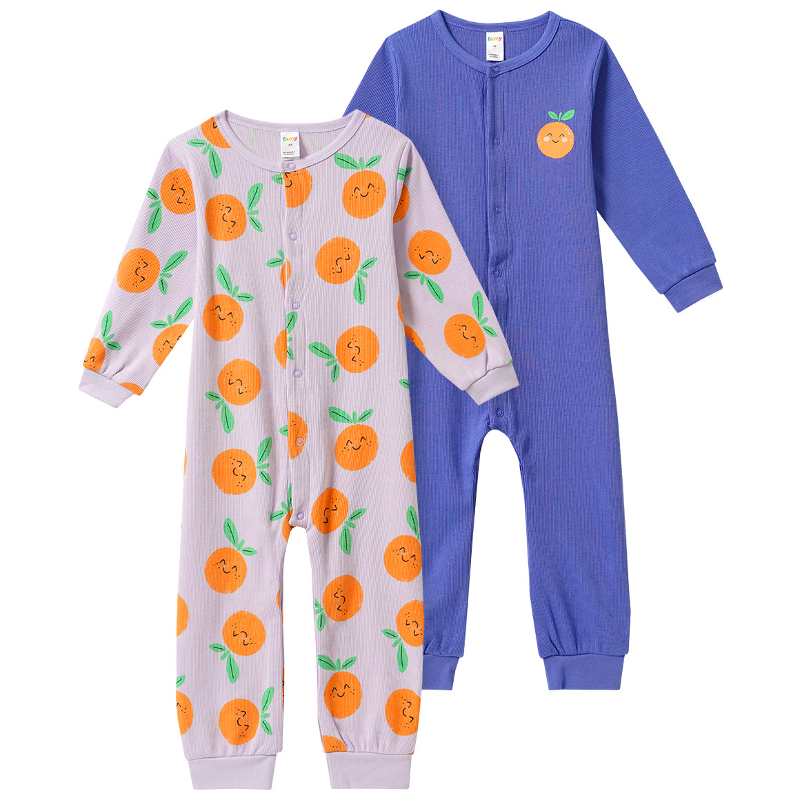 2 Baby Schlafanzüge mit Rippstruktur