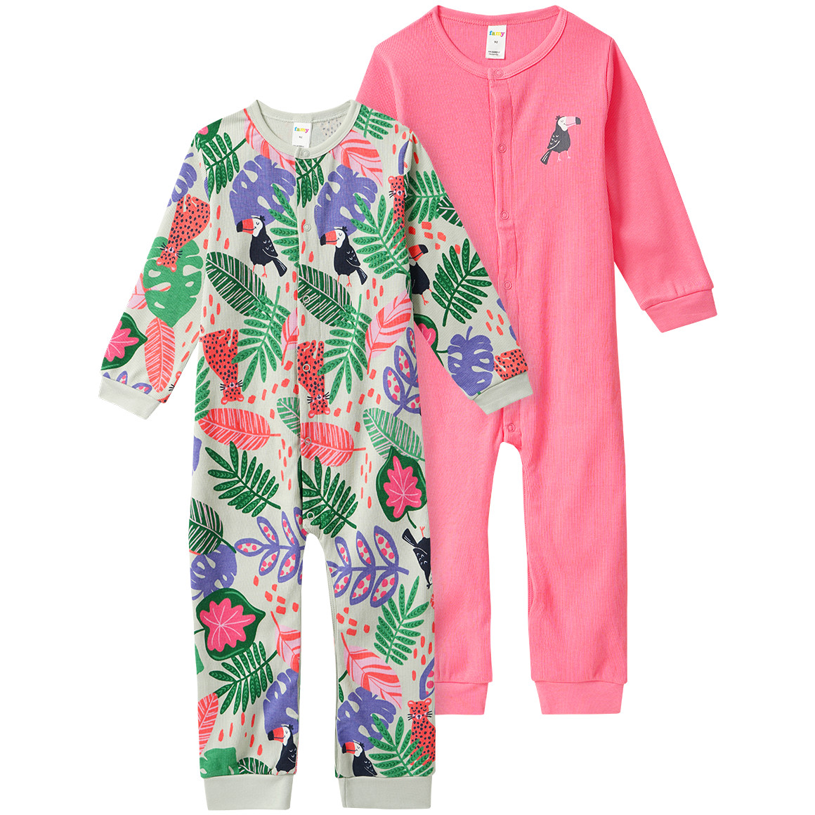 2 Baby Schlafanzüge mit Rippstruktur