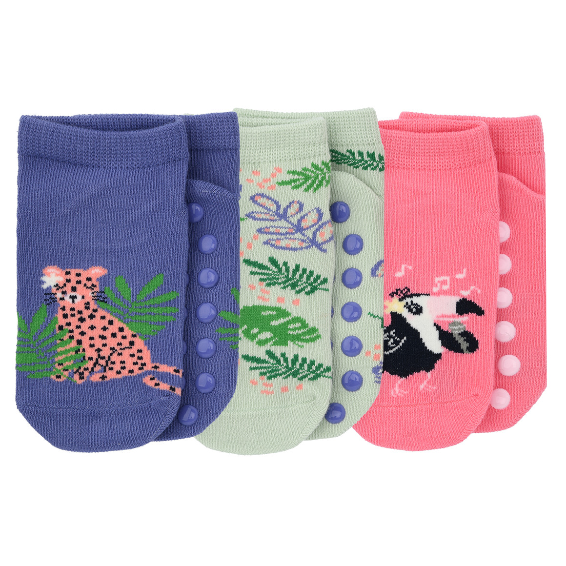 3 Baby Sneaker-Socken mit ABS-Noppen
