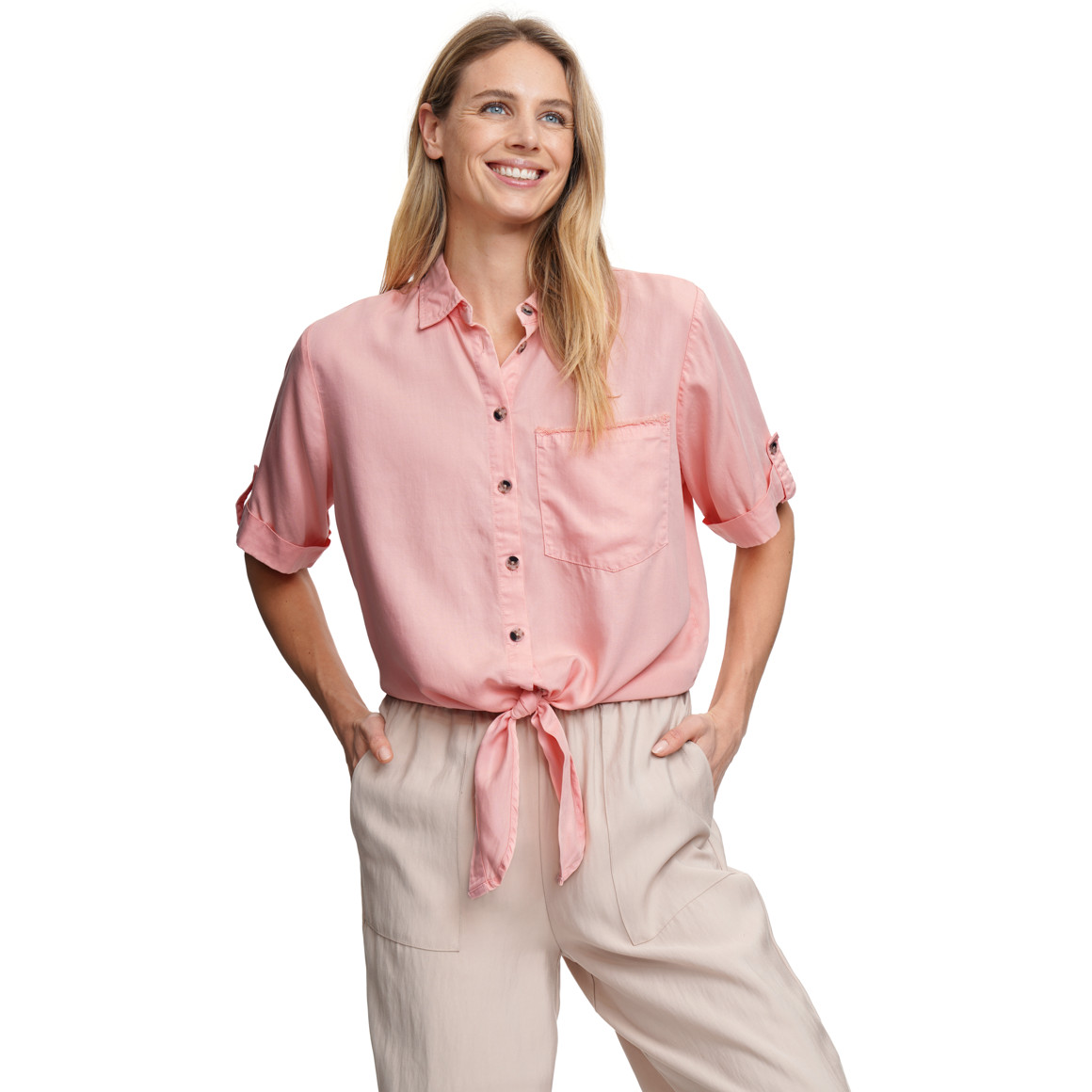 Damen Bluse mit Knotendetail