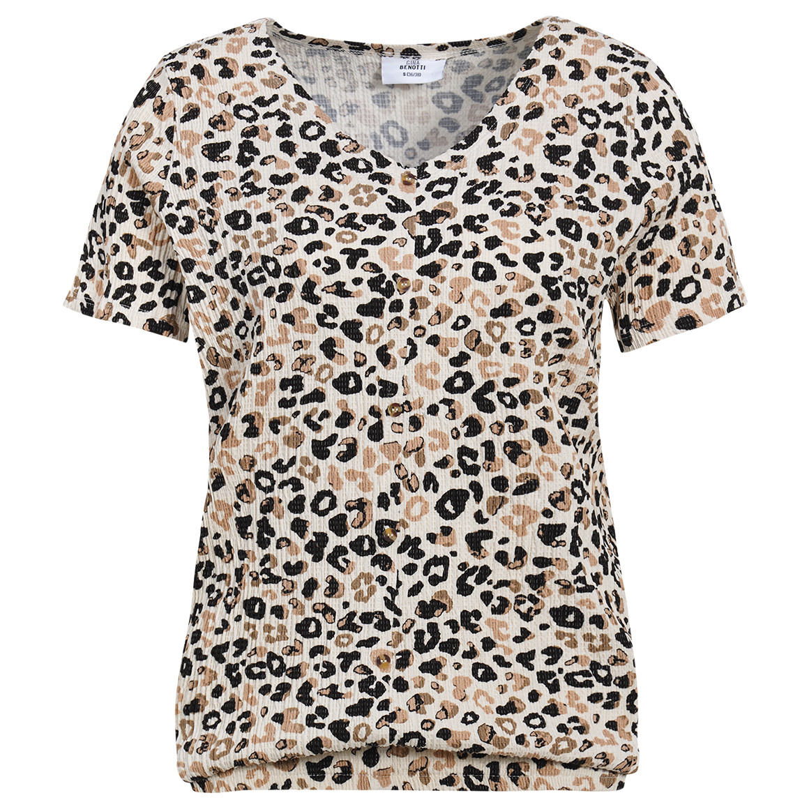 Damen T-Shirt in gekreppter Struktur