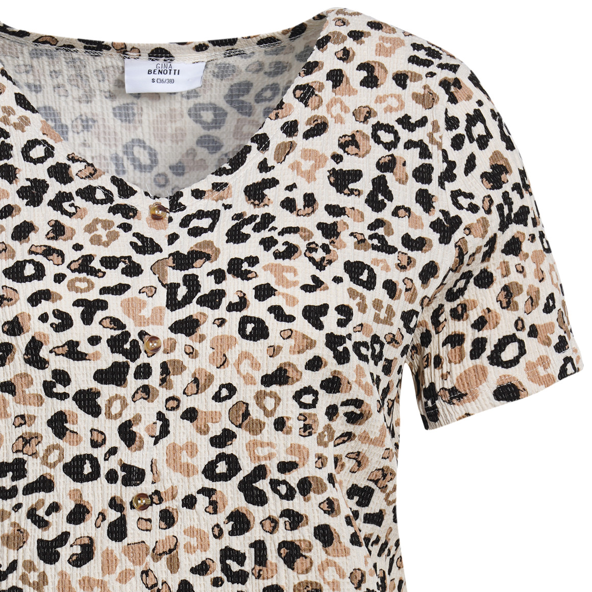 Damen T-Shirt in gekreppter Struktur