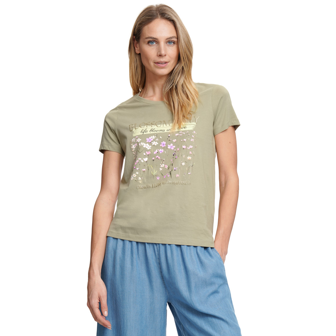 Damen T-Shirt mit Blumen-Print
