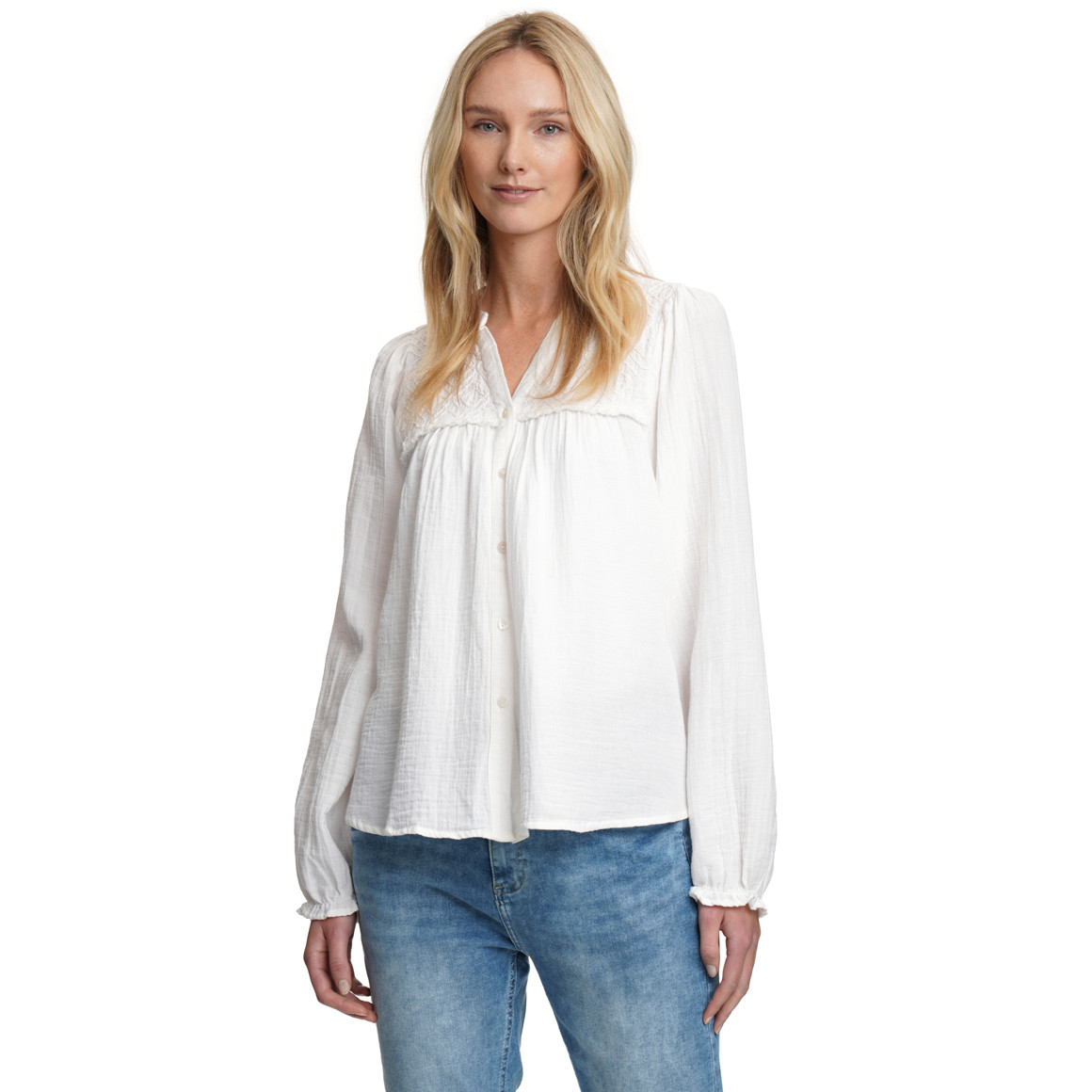 Damen Bluse mit Stickerei