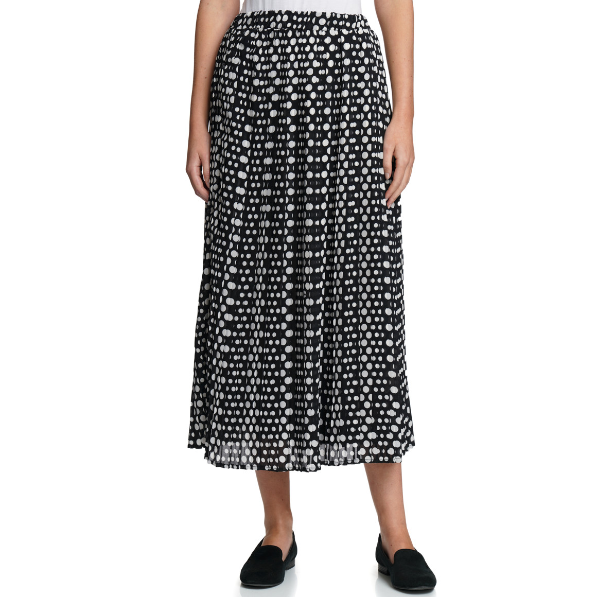 Damen Plissee-Rock mit Punkte-Allover