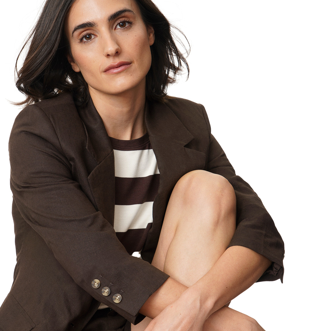 Damen Leinen-Blazer mit Reverskragen