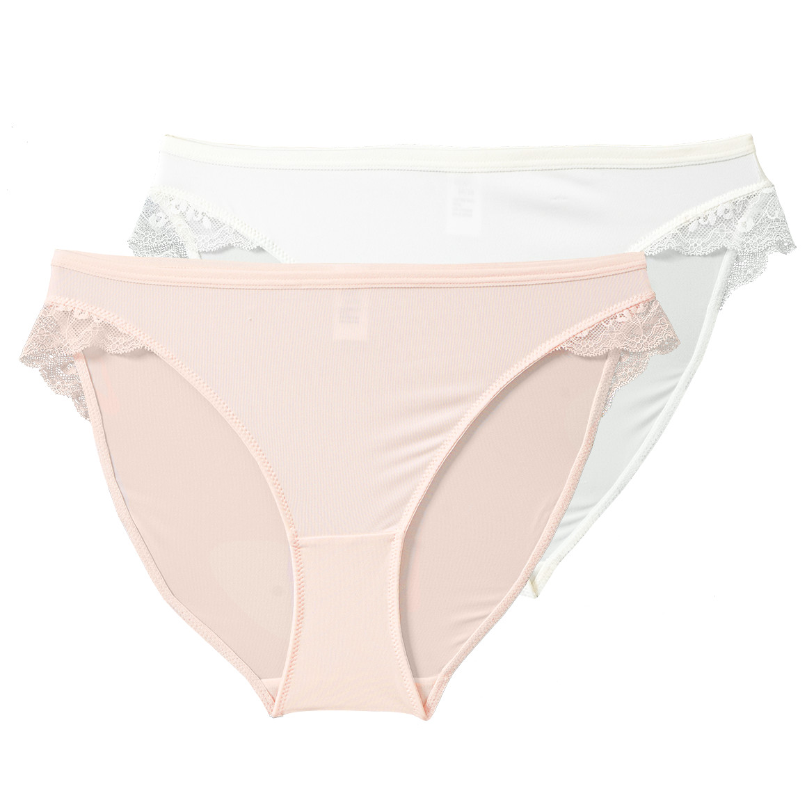 2 Damen Slips mit Spitzenbund