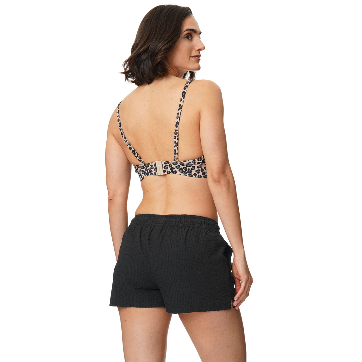 Damen Bade-Shorts mit Seersucker-Struktur