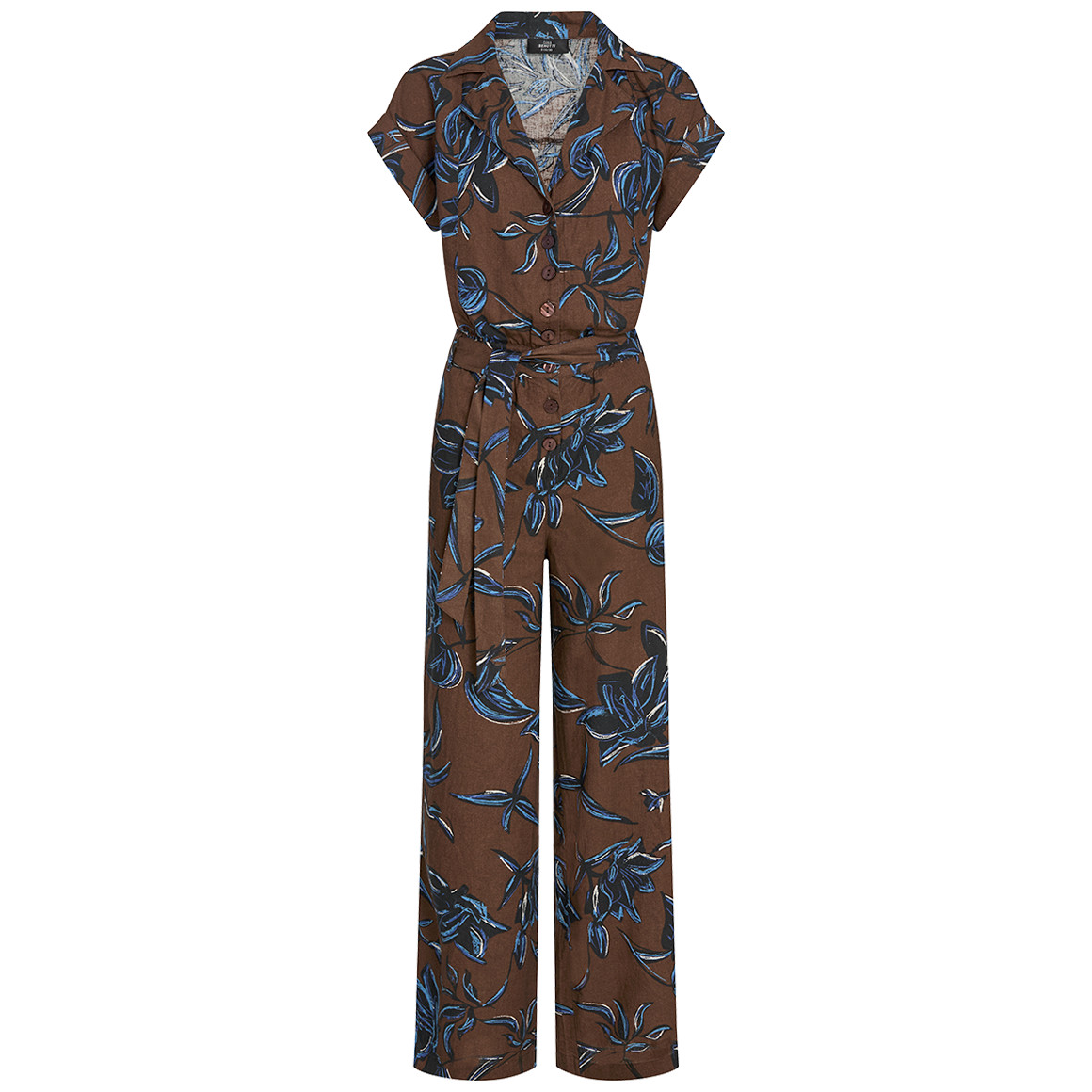 Damen Leinen-Jumpsuit mit Allover-Muster
