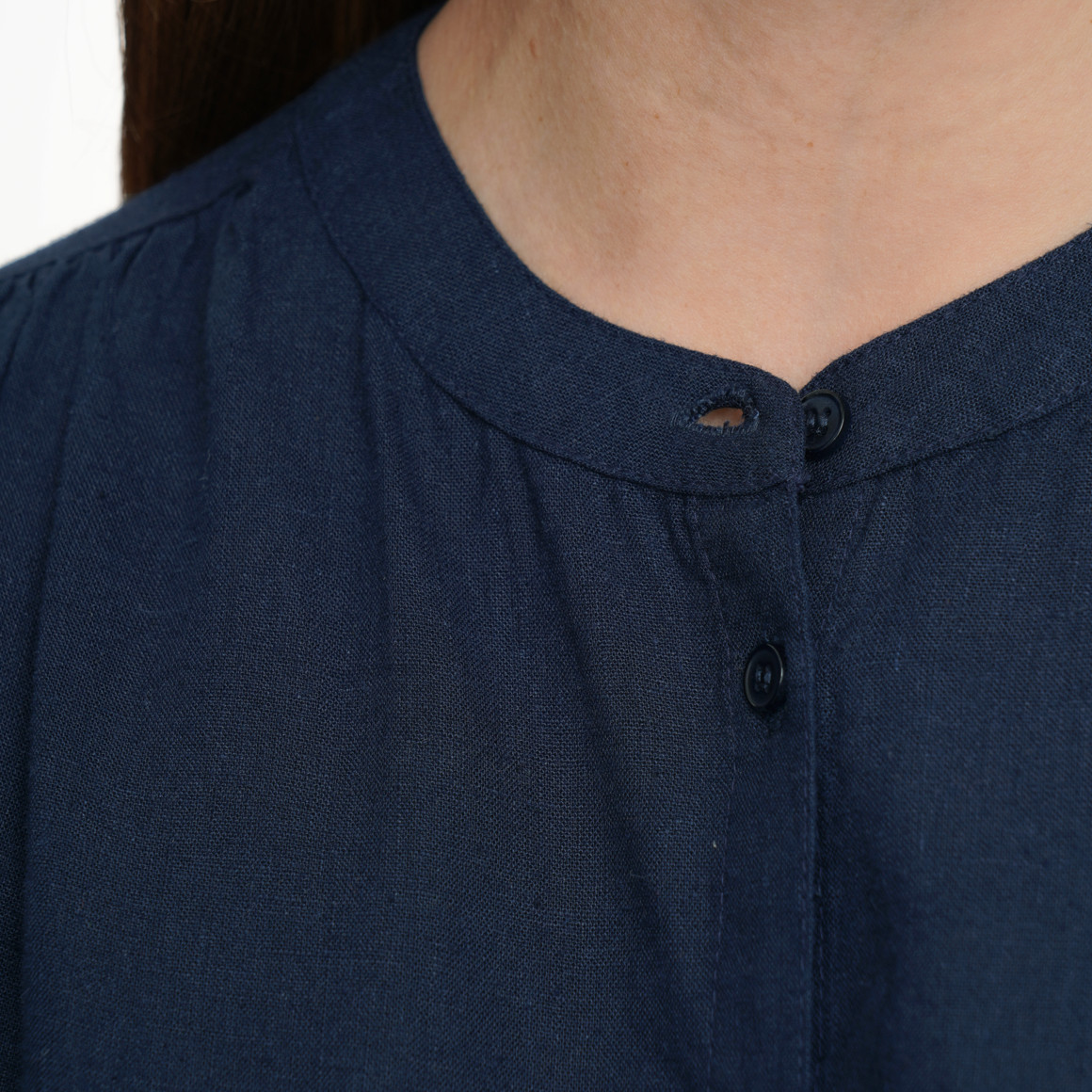 Damen Leinen-Bluse unifarben