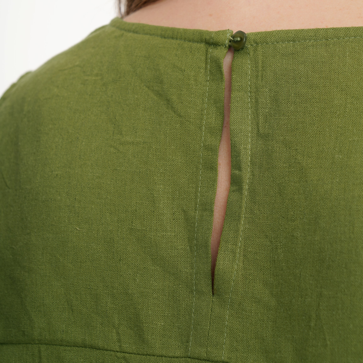 Damen Leinen-Top unifarben