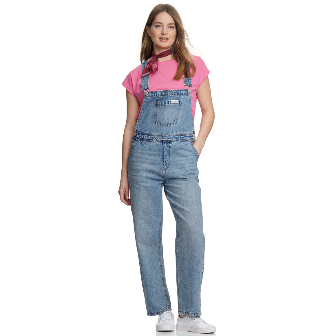 Damen Jeans-Latzhose mit Brusttasche