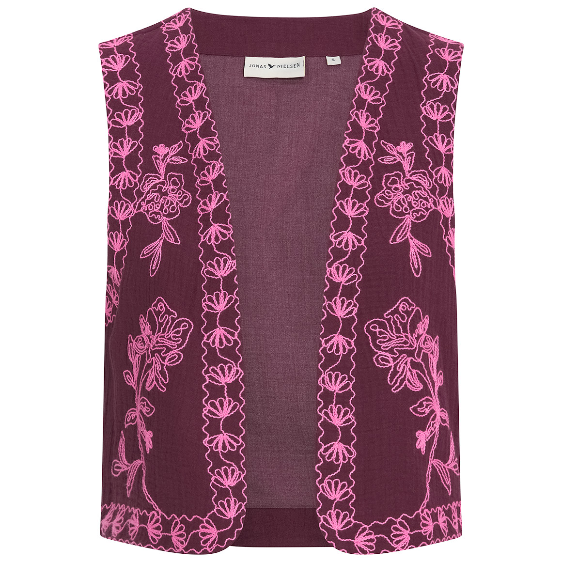 Mousseline damesvest met borduurwerk